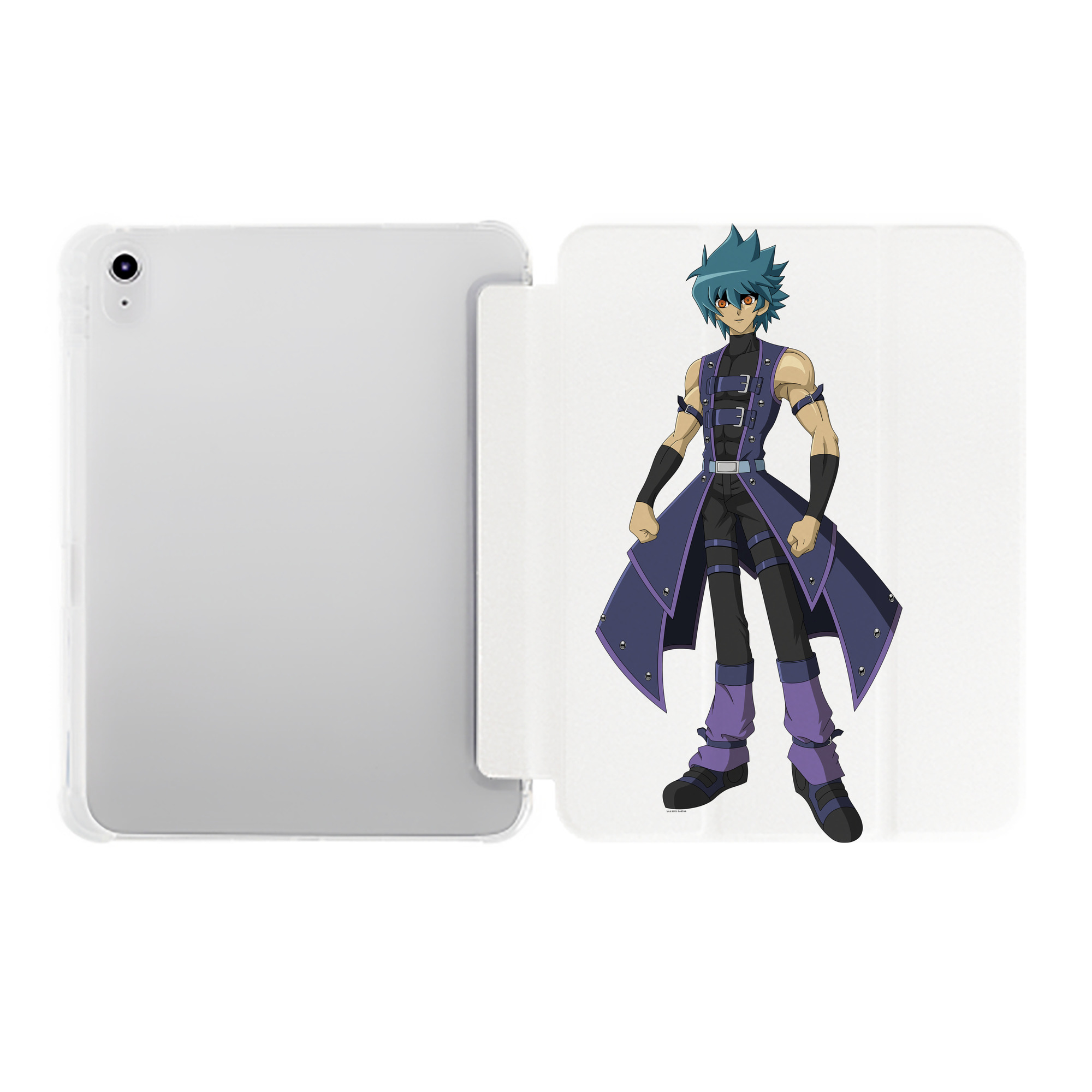 （画像用） 遊☆戯☆王 Yu-Gi-Oh! IPad ケース ペン収納付き 三つ折りスタンド PUレザー×シリコン 対応機種9.5/10.5/10.9インチ